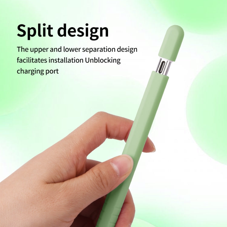 For Apple Pencil (USB-C) Solid Color Silicone Protective Case(Black)