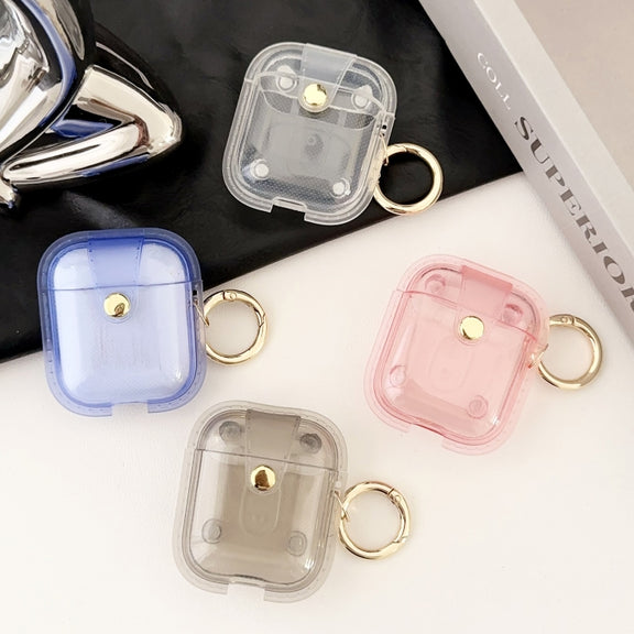For AirPods 1 / 2 Magnetic Clear Armor TPU TWS Earphone Case(Blue)