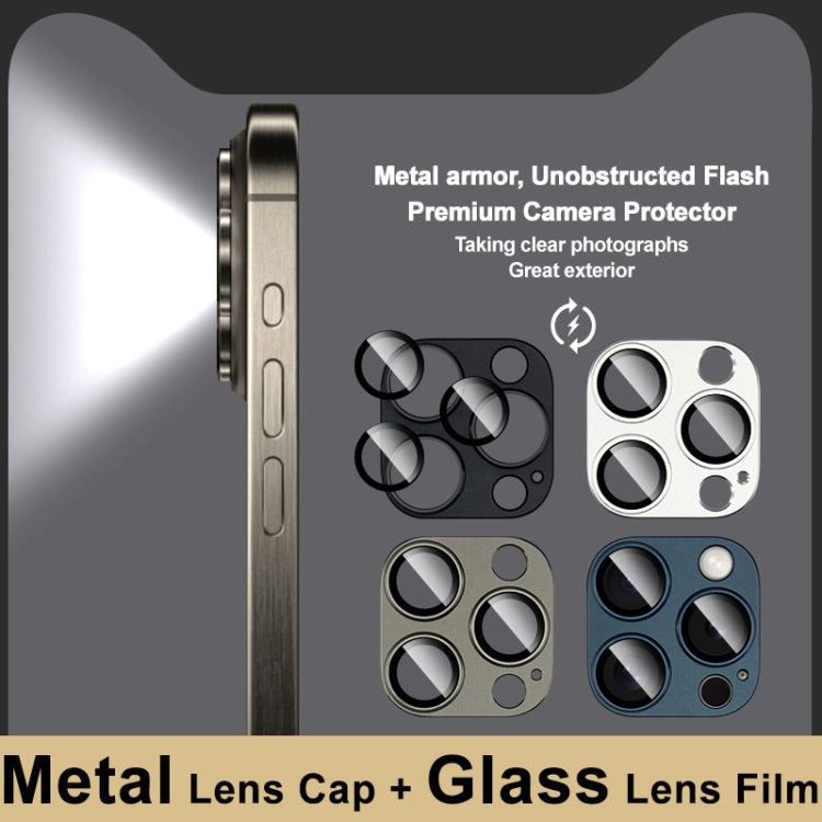 For iPhone 15 Pro Max / 15 Pro IMAK Metal Armor Premium Camera Protector Film(Black)