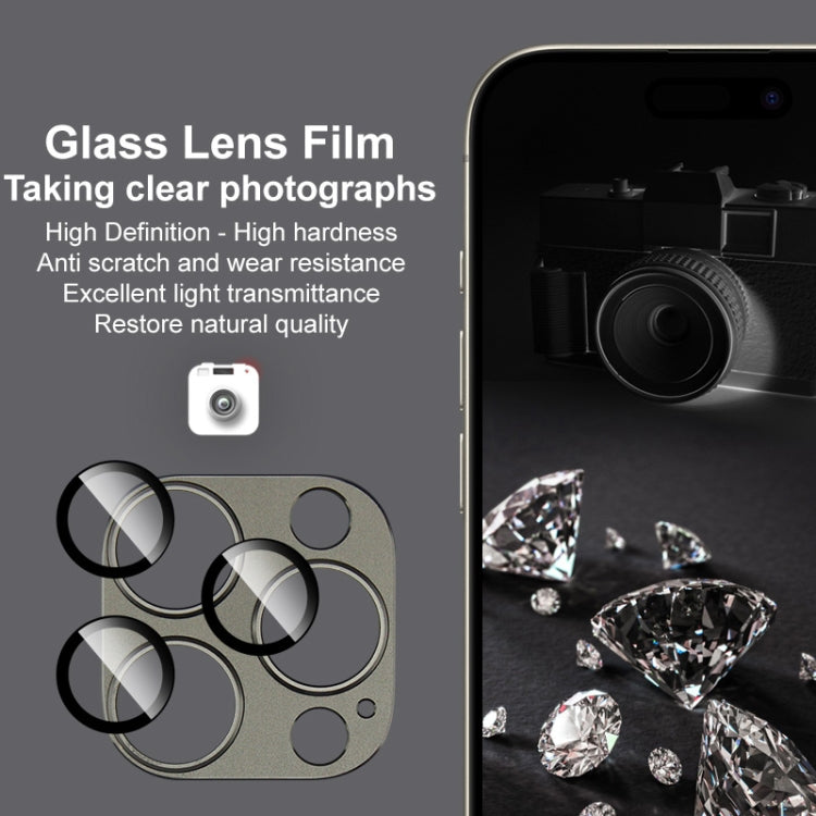 For iPhone 15 Pro Max / 15 Pro IMAK Metal Armor Premium Camera Protector Film(Black)