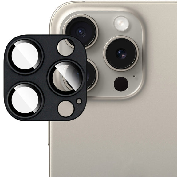 For iPhone 15 Pro Max / 15 Pro IMAK Metal Armor Premium Camera Protector Film(Black)