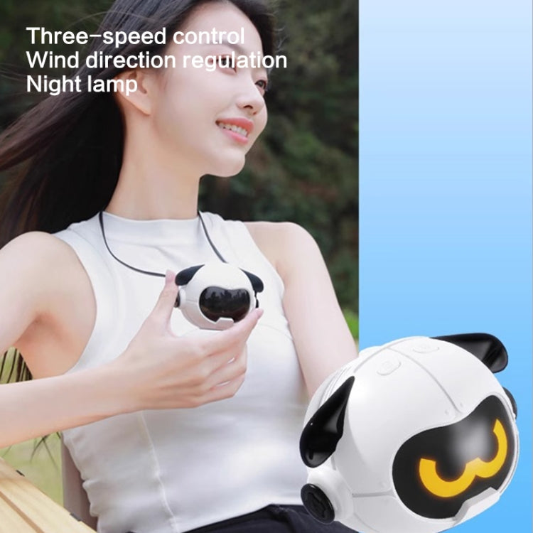 MF082 Portable Hanging Neck Pudding Electric Fan(White)