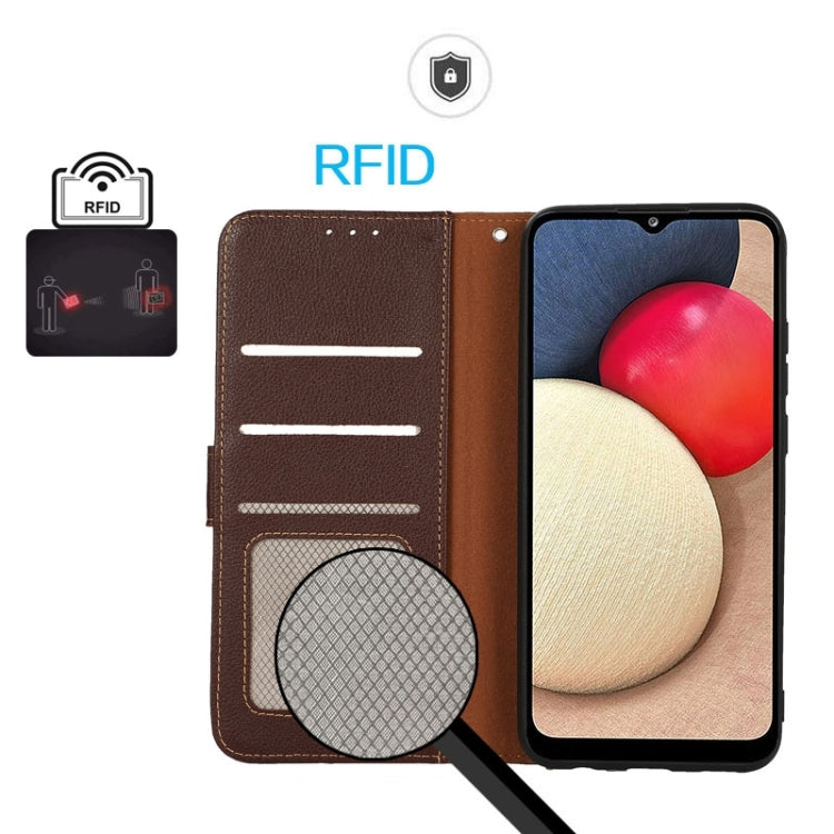 For Google Pixel 9 Pro KHAZNEH Litchi Texture Leather RFID Phone Case(Brown)