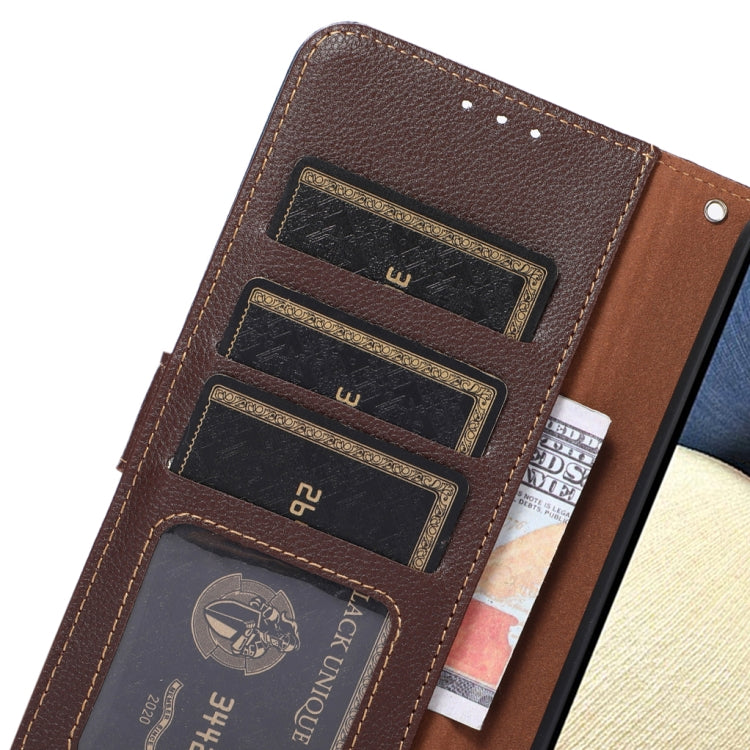 For Google Pixel 9 Pro KHAZNEH Litchi Texture Leather RFID Phone Case(Brown)