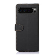 For Google Pixel 10 Pro / 9 Pro KHAZNEH Litchi Texture Leather RFID Phone Case(Black)