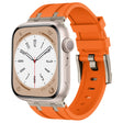 For Apple Watch SE 2023 44mm Stone Grain Liquid Silicone Watch Band(Titanium Orange) - free shipping - PMC TechLife - Order now!