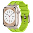 For Apple Watch Series 9 45mm Stone Grain Liquid Silicone Watch Band(Titanium Green) - Watch Bands by PMC TechLife | Online Shopping South Africa | PMC TechLife