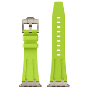 For Apple Watch Series 9 45mm Stone Grain Liquid Silicone Watch Band(Titanium Green)