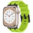 For Apple Watch Series 8 45mm Stone Grain Liquid Silicone Watch Band(Black Green) - free shipping - PMC TechLife - Order now!
