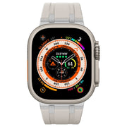For Apple Watch SE 44mm Stone Grain Liquid Silicone Watch Band(Silver Starlight)