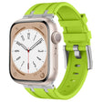 For Apple Watch Series 6 44mm Stone Grain Liquid Silicone Watch Band(Silver Green) - Watch Bands by PMC TechLife | Online Shopping South Africa | PMC TechLife