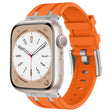 For Apple Watch Series 2 42mm Stone Grain Liquid Silicone Watch Band(Sliver Orange) - Watch Bands by PMC TechLife | Online Shopping South Africa | PMC TechLife