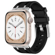For Apple Watch 42mm Stone Grain Liquid Silicone Watch Band(Silver Black) - Watch Bands by PMC TechLife | Online Shopping South Africa | PMC TechLife