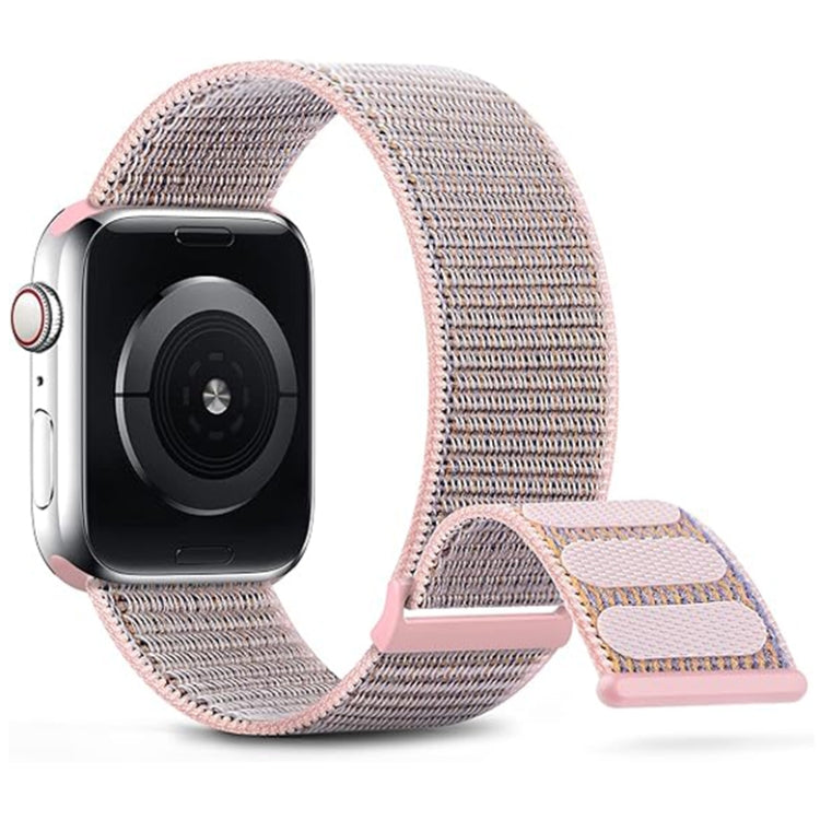 For Apple Watch SE 44mm Dual Hook and Loop Nylon Watch Band(Silt)