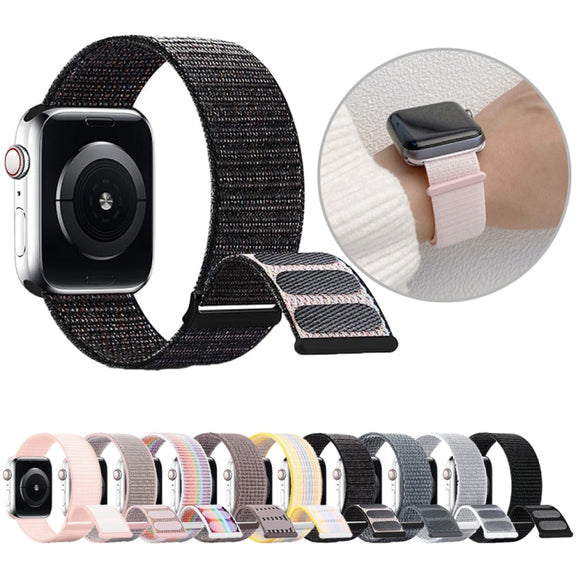 For Apple Watch Series 5 40mm Dual Hook and Loop Nylon Watch Band(Grey)