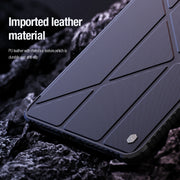 For iPad Pro 13 2024 NILLKIN Bumper Pro Multi-angle Folding Style Tablet Leather Case(Black)