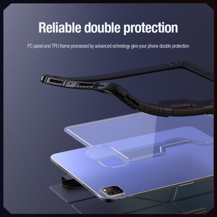For iPad Pro 13 2024 NILLKIN Bumper Pro Multi-angle Folding Style Tablet Leather Case(Blue)