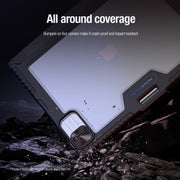 For iPad Pro 13 2024 NILLKIN Bumper Pro Multi-angle Folding Style Tablet Leather Case(Blue)