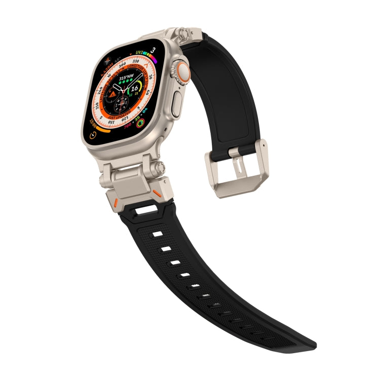 For Apple Watch Series 7 45mm Explorer TPU Watch Band(Titanium Black)