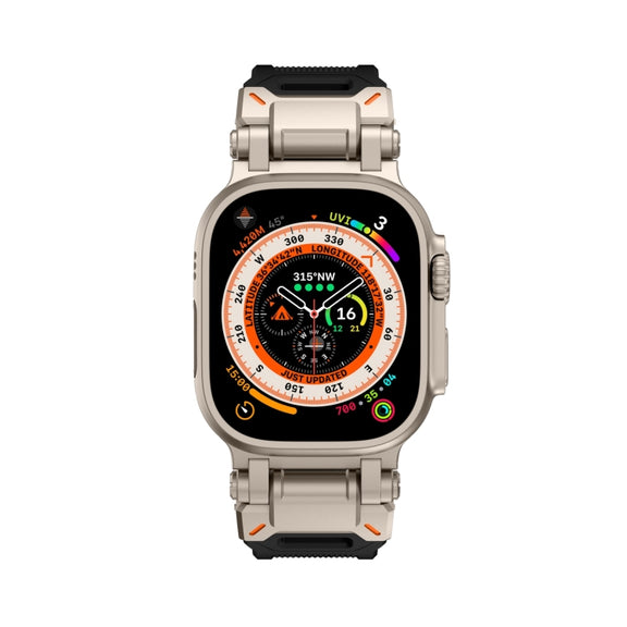 For Apple Watch Series 7 45mm Explorer TPU Watch Band(Titanium Black)