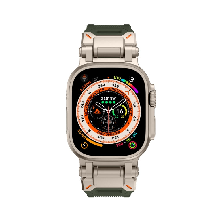 For Apple Watch 42mm Explorer TPU Watch Band(Titanium Green)