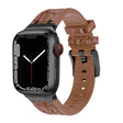 For Apple Watch Series 2 42mm Crocodile Texture Liquid Silicone Watch Band(Black Yellow Brown) - Watch Bands by PMC TechLife | Online Shopping South Africa | PMC TechLife