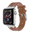 For Apple Watch Series 2 38mm Crocodile Texture Liquid Silicone Watch Band(Silver Yellow Brown) - Watch Bands by PMC TechLife | Online Shopping South Africa | PMC TechLife