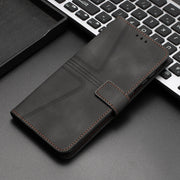 For iPhone 16 Pro Max Triangle Solid Color Leather Phone Case(Black)