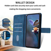For iPhone 16 Pro Triangle Solid Color Leather Phone Case(Blue)