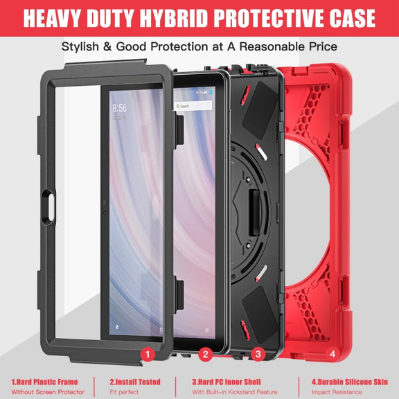 For Amazon Kindle Fire HD10 2023 Silicone Hybrid PC Full Body Tablet Case(Red)