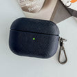 For AirPods Pro Cross Texture PU Leather Bluetooth Earphone Protective Case(Dark Blue) - For AirPods Pro by PMC Jewellery | Online Shopping South Africa | PMC Jewellery | Buy Now Pay Later Mobicred