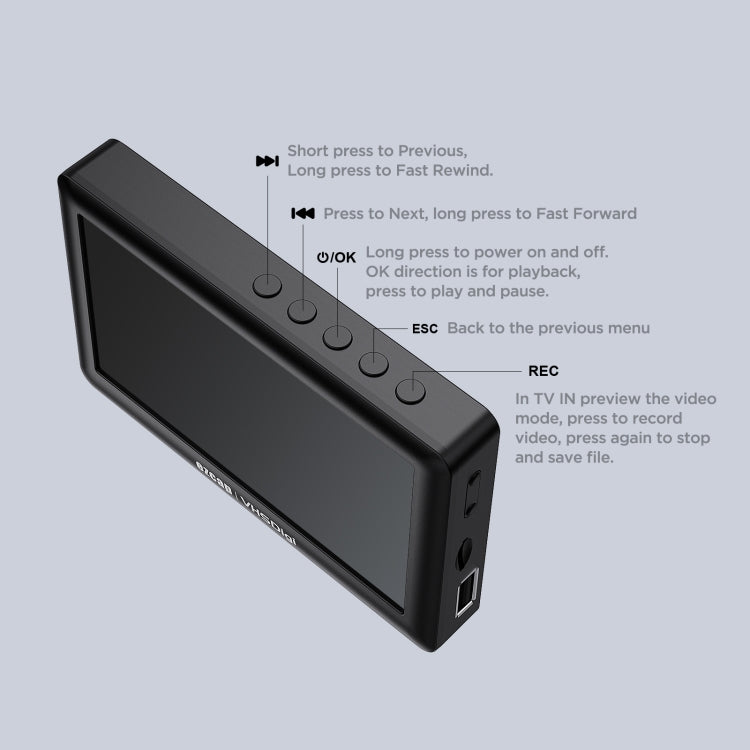 Ezcap 180 VHSDigi 4.3 inch Screen Video Capture Recording Box(Black)