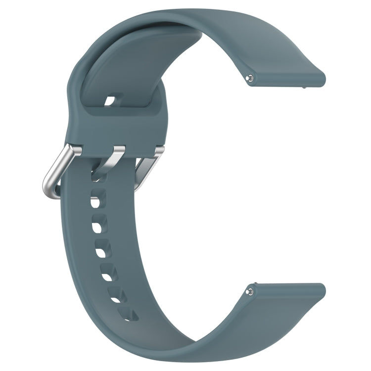 For Xiaomi Watch 2 Solid Color Metal Silver Buckle Silicone Watch Band, Size: S(Rock Blue)