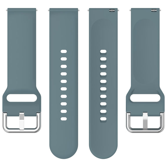For Xiaomi Watch 2 Solid Color Metal Silver Buckle Silicone Watch Band, Size: S(Rock Blue)