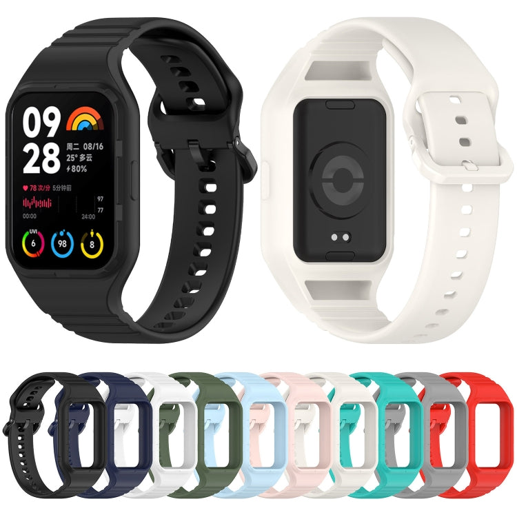 For Xiaomi Mi Band 8 Pro Solid Color Integrated TPU Watch Band(Dark Green)