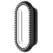 For Xiaomi Mi Band 8 Diamond Half Pack Hollow PC Watch Protective Case(Black)