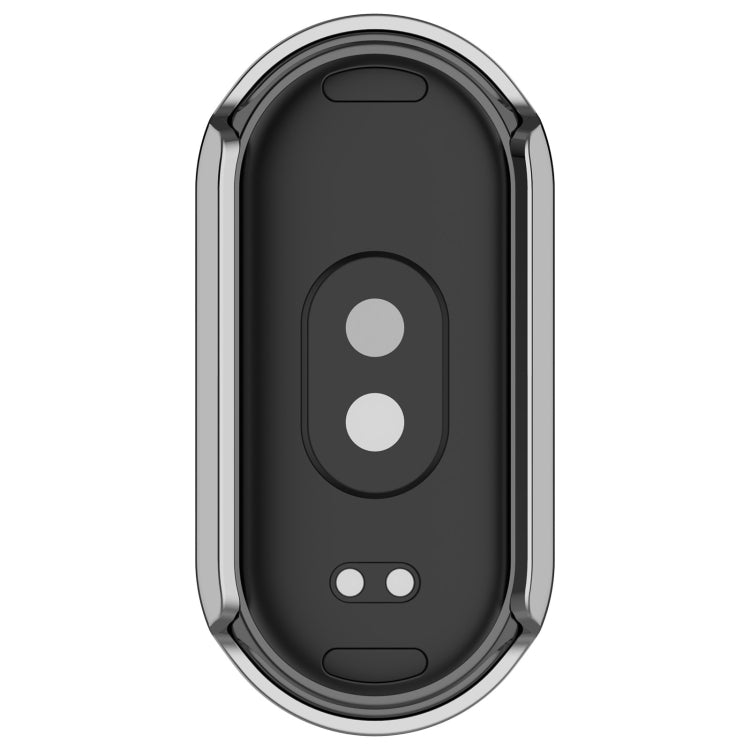For Xiaomi Mi Band 8 / 9 Ceramic / 10 Ceramic Diamond Half Pack Hollow PC Watch Protective Cover(Silver)