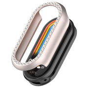 For Xiaomi Mi Band 8 Diamond Half Pack Hollow PC Watch Protective Case(Starlight)