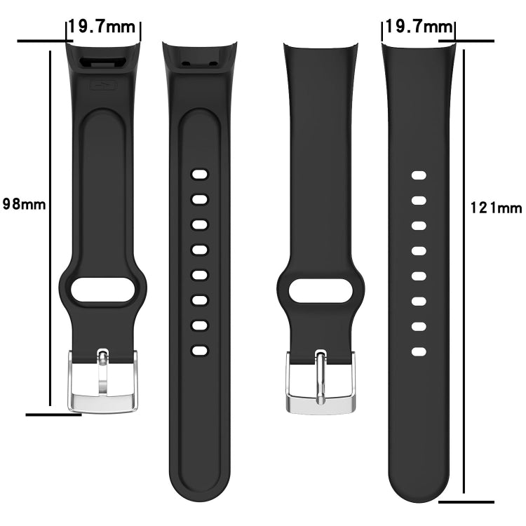 For Mambo Band 6S Solid Color Silver Buckle Silicone Watch Band(White)