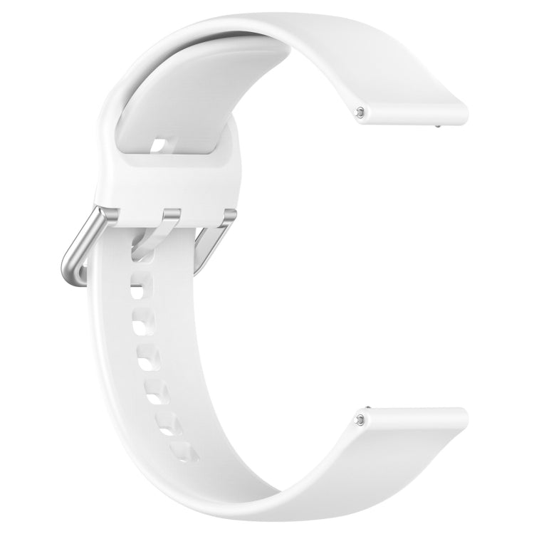 For CMF Watch Pro D395 22mm Solid Color Silver Buckle Silicone Watch Band, Size:L(White)