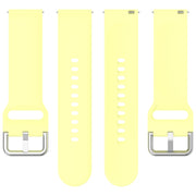 For CMF Watch Pro D395 22mm Solid Color Silver Buckle Silicone Watch Band, Size:L(Yellow)