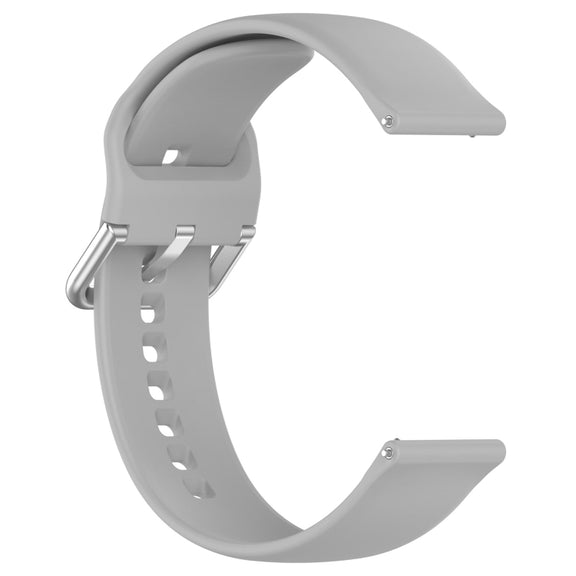 For CMF Watch Pro D395 22mm Solid Color Silver Buckle Silicone Watch Band, Size:L(Grey)