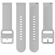 For CMF Watch Pro D395 22mm Solid Color Silver Buckle Silicone Watch Band, Size:L(Grey)