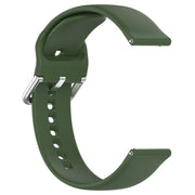 For CMF Watch Pro D395 22mm Solid Color Silver Buckle Silicone Watch Band, Size:L(Army Green)