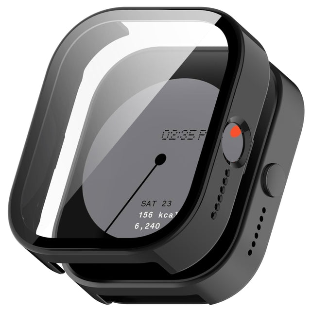 For CMF Watch Pro D395 PC + Tempered Film Integrated Watch Protective Case(Black)