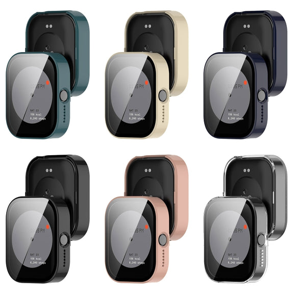 For CMF Watch Pro D395 PC + Tempered Film Integrated Watch Protective Case(Ivory White)