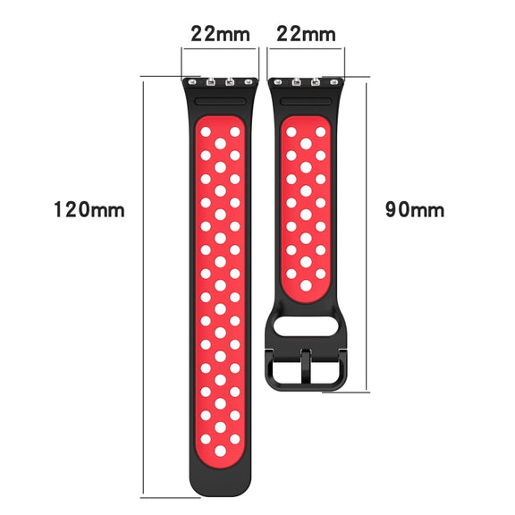 For Samsung Galaxy Fit 3 Two Color Breathable Silicone Watch Band(Grey Orange)