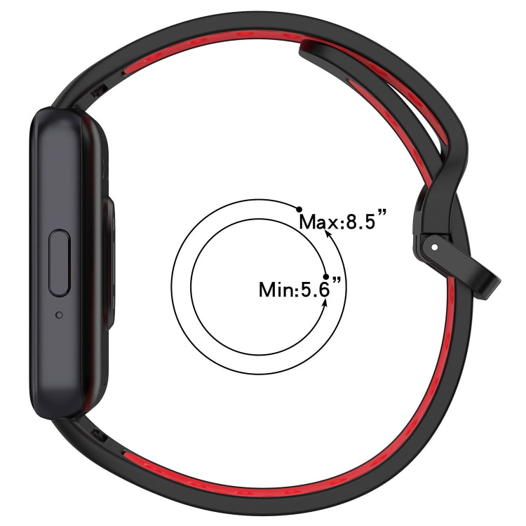 For Samsung Galaxy Fit 3 Two Color Breathable Silicone Watch Band(Grey Orange)