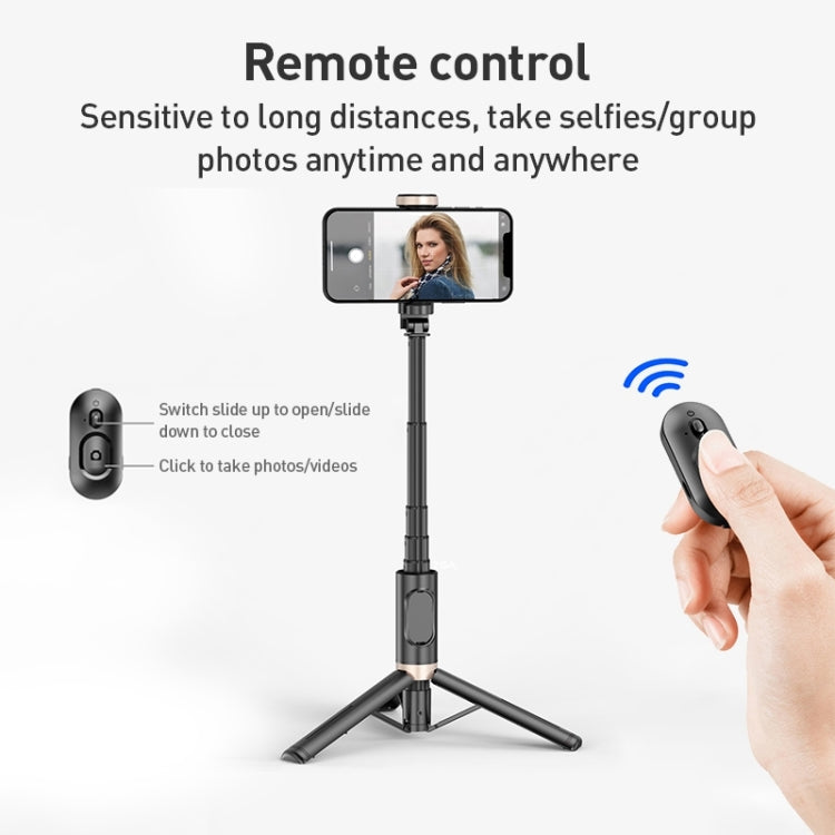 ZGA S02 Bluetooth Remote Control Hidden Tripod Selfie Stick(Black)