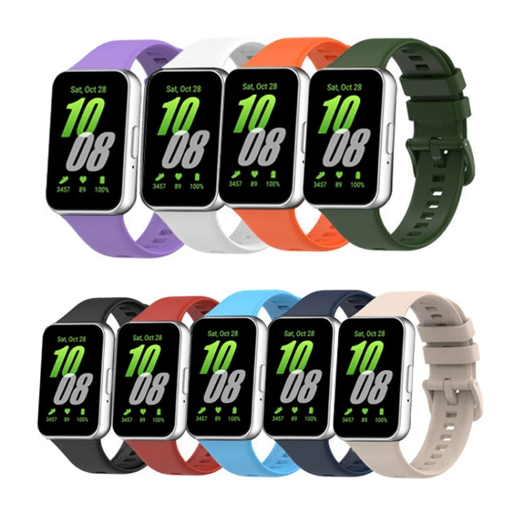 For Samsung Galaxy Fit 3 Solid Color Buckle Silicone Watch Band(Purple)